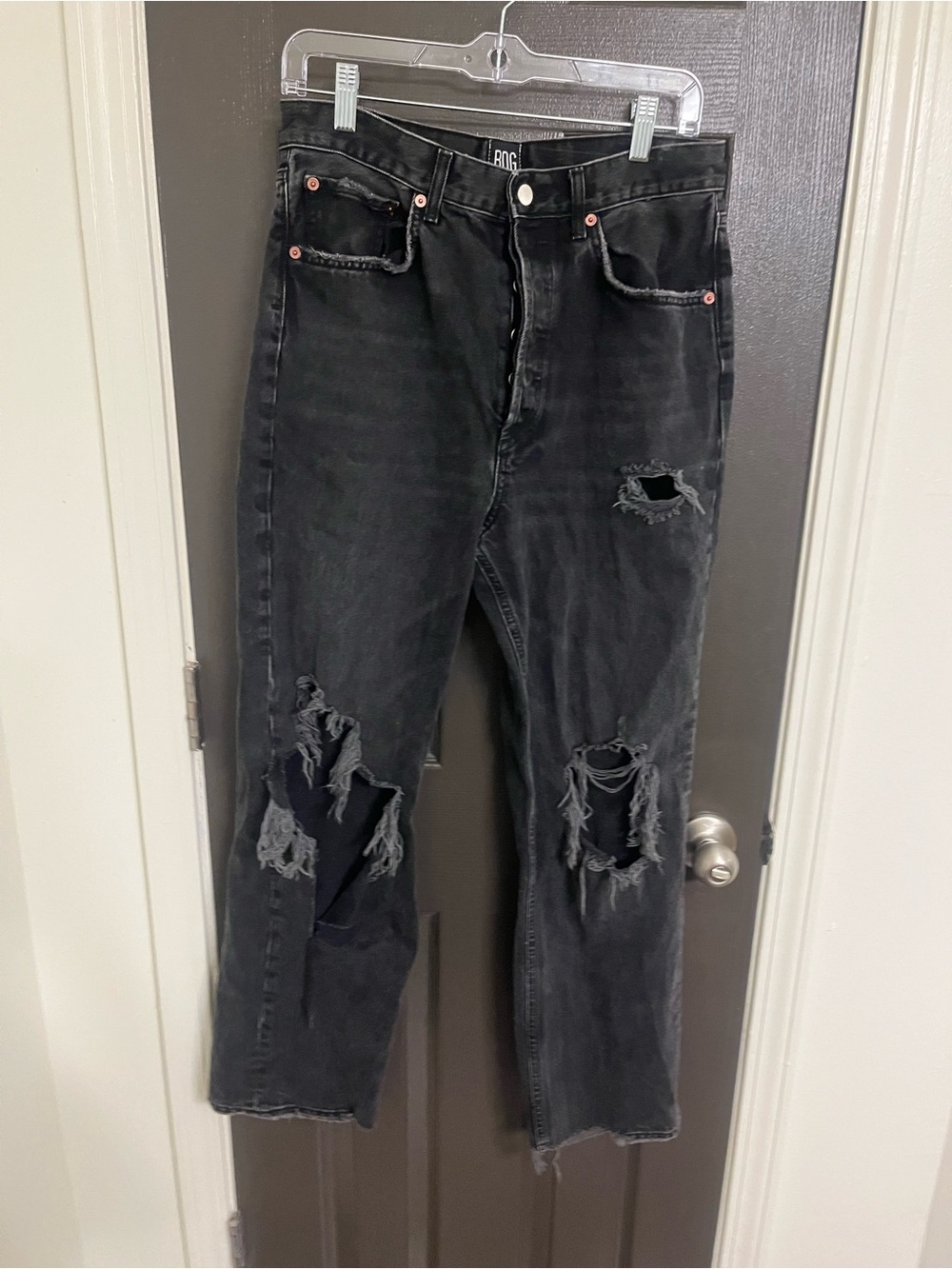 BDG Black Distressed Straight Women’s Jeans